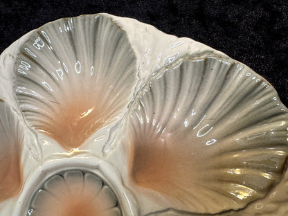 Vintage Sarreguemines France Oyster Plate Majolica 9.125” A941