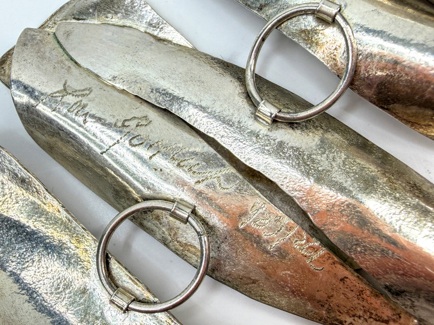 Sterling Silver Tree Bark Panel Bracelet Signed Lou Originals design JR1520