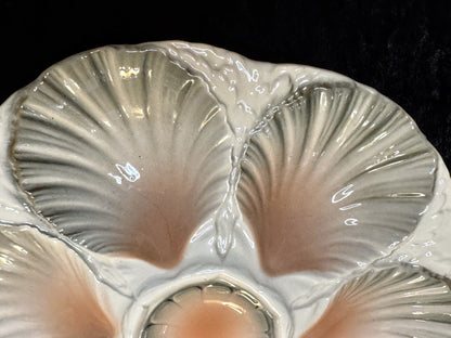 Vintage Sarreguemines France Oyster Plate Majolica 9.125” A941