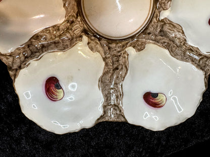Antique Limoges Oyster Plate Hand Painted Shell Motif 8.75" A937