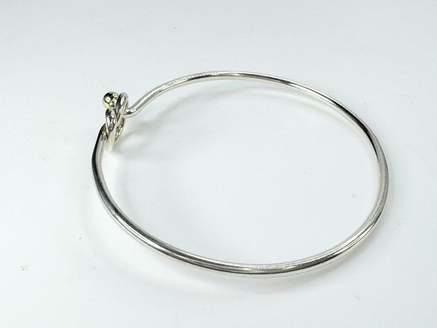 Tiffany Sterling Silver 18k Yellow Gold Love Knot Bangle JR9404