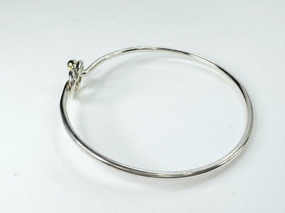 Tiffany Sterling Silver 18k Yellow Gold Love Knot Bangle JR9404