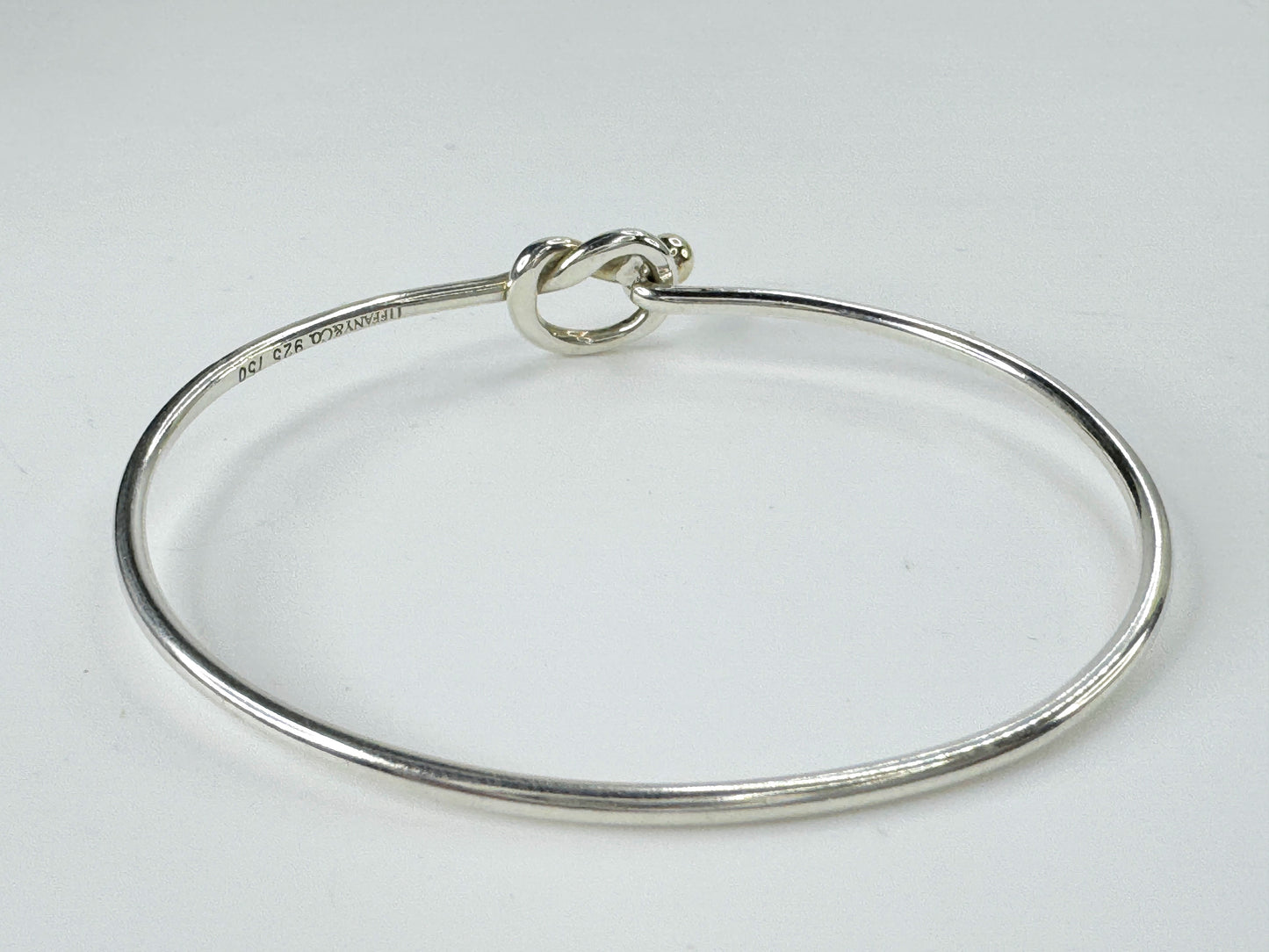 Tiffany Sterling Silver 18k Yellow Gold Love Knot Bangle JR9404