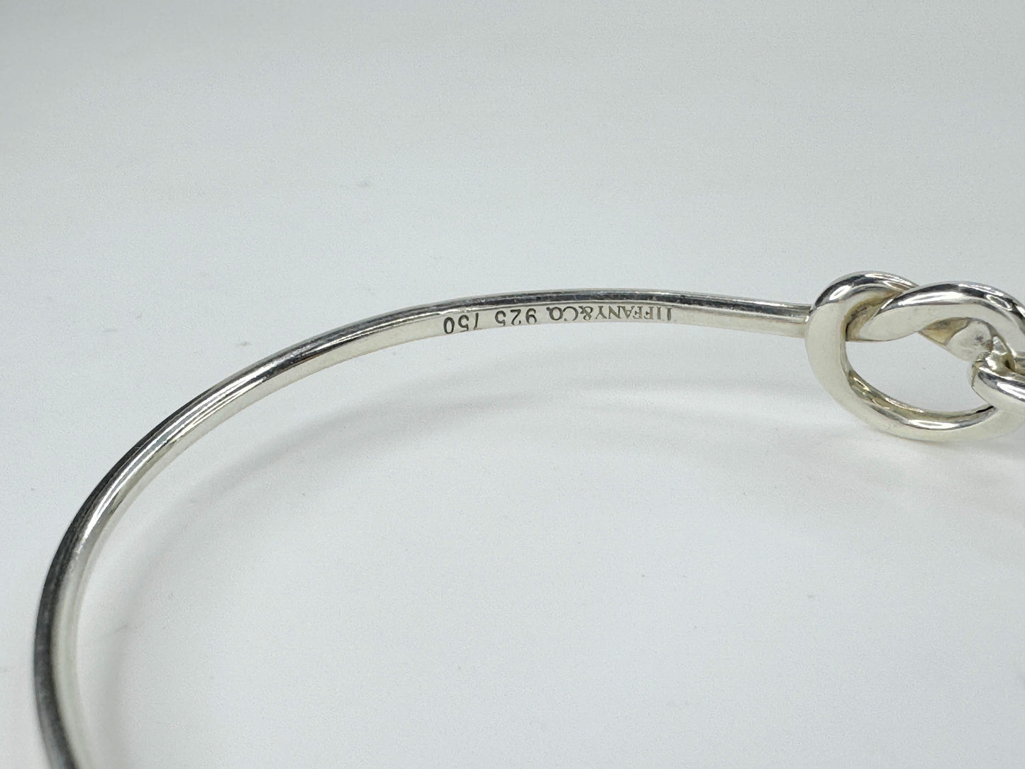 Tiffany Sterling Silver 18k Yellow Gold Love Knot Bangle JR9404