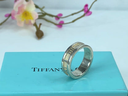 Tiffany & Co 6.7mm Atlas Ring in sterling silver 925 Size 8.75 7.9g JR307