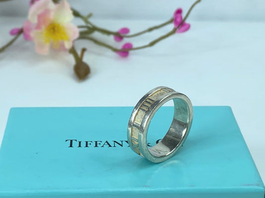 Tiffany & Co 6.7mm Atlas Ring in sterling silver 925 Size 8.75 7.9g JR307