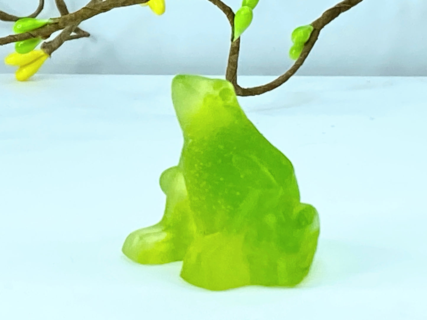 Daum Crystal Turquoise Tree Frog Collectible Figurine