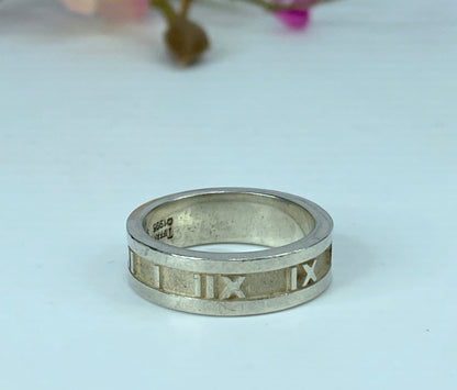 Tiffany & Co 6.7mm Atlas Ring in sterling silver 925 Size 8.75 7.9g JR307