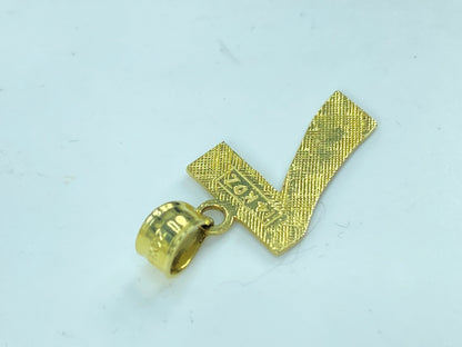 Solid Yellow 14k Gold Number 7 Pendant - Symbolic Lucky Number Charm JR984