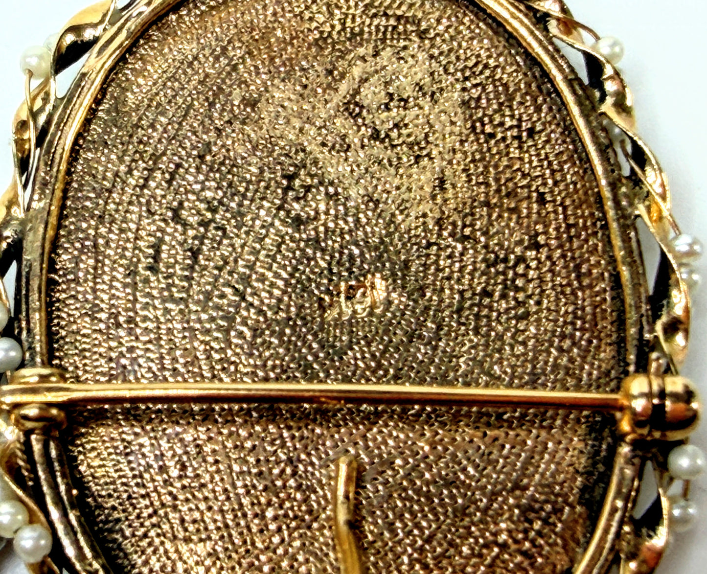 Antique Victorian 14K Gold hand painted Portrait Miniature & Seed Pearl Suite JR1522
