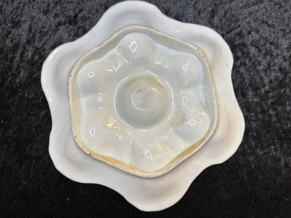 Antique French Oyster Plate Pink Luster Gold Accent 9" A940