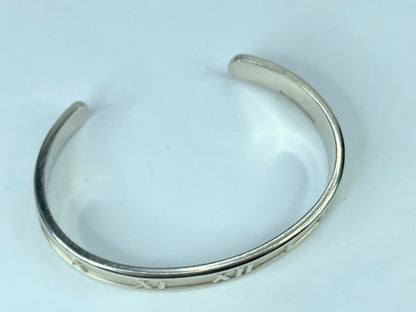 Tiffany & Co Atlas Roman Numeral Bracelet Cuff Bangle Sterling Silver JR308