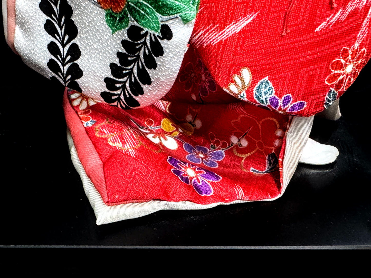 Japanese Otafuku「お多福」Geisha tsuzumi (鼓) hand drum Kimono Doll 16.5” c1950 A942