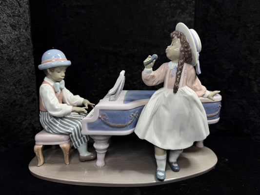 Vintage Lladró Black Legacy Jazz Duo Figurine 5930 Piano Player mint A948