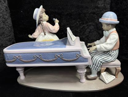 Vintage Lladró Black Legacy Jazz Duo Figurine 5930 Piano Player mint A948