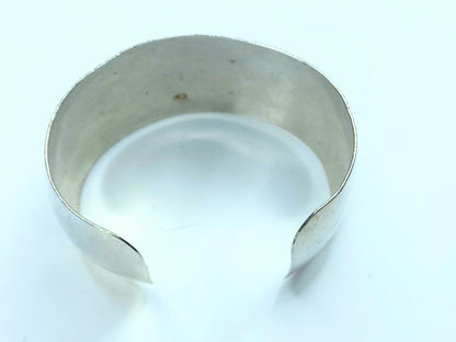 Simple polish Sterling Silver Initial "J" 1 1/4" cuff bangle 6.5" 28.5g JR0021