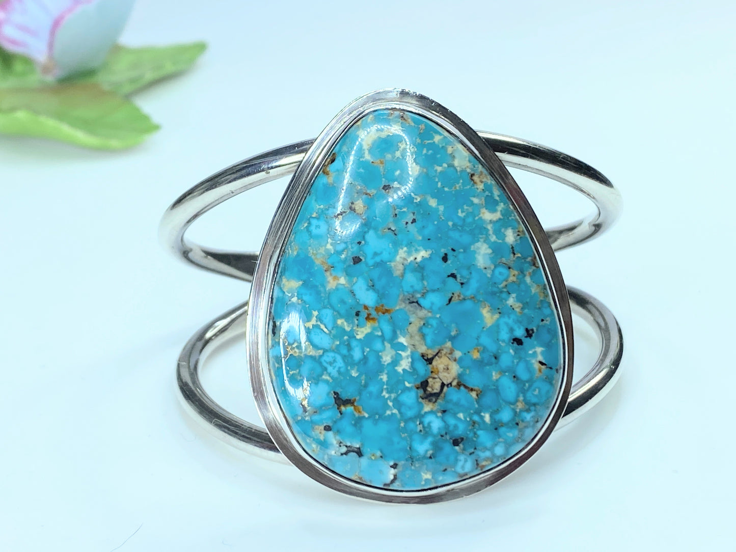 Native American Mark Wasserman Samara Sterling Silver Turquoise cuff 83g JR0022