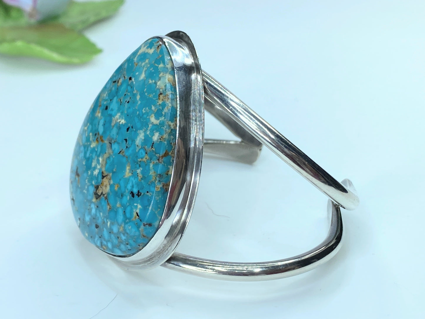 Native American Mark Wasserman Samara Sterling Silver Turquoise cuff 83g JR0022