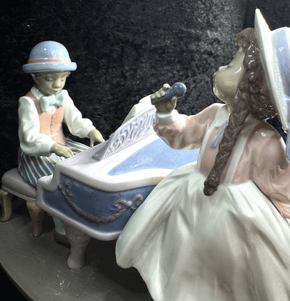 Vintage Lladró Black Legacy Jazz Duo Figurine 5930 Piano Player mint A948