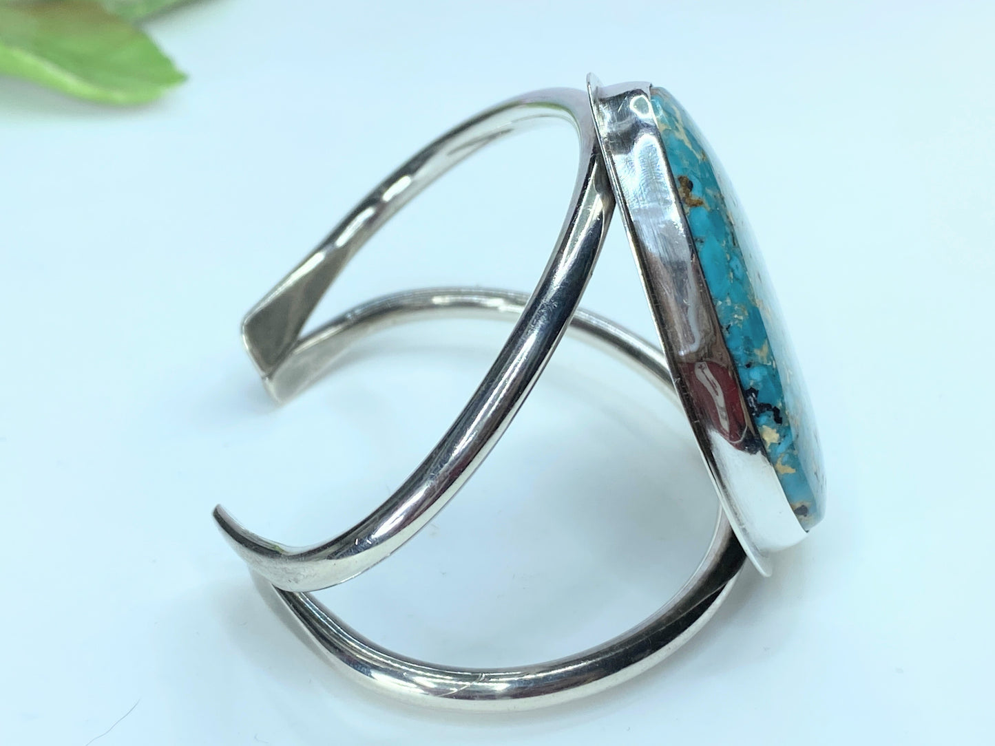 Native American Mark Wasserman Samara Sterling Silver Turquoise cuff 83g JR0022