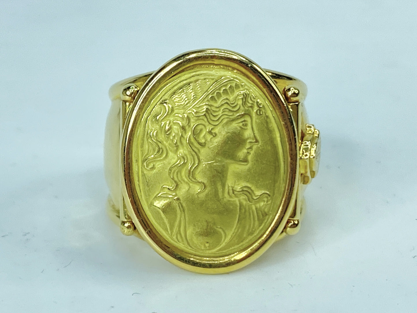 18K ladies Italian Gold Neoclassical Cigar style band 9.6g s8 JR988