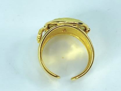 18K ladies Italian Gold Neoclassical Cigar style band 9.6g s8 JR988