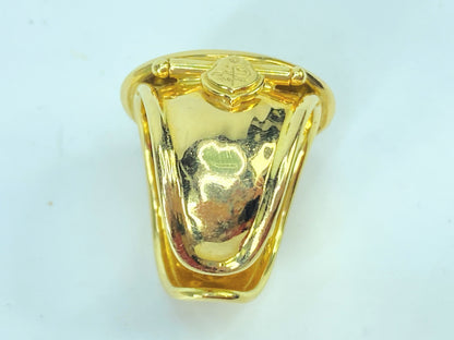 18K ladies Italian Gold Neoclassical Cigar style band 9.6g s8 JR988