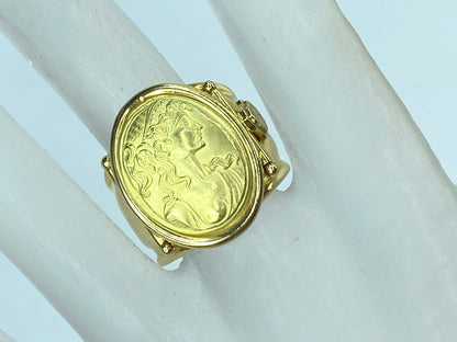 18K ladies Italian Gold Neoclassical Cigar style band 9.6g s8 JR988