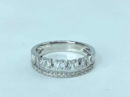 EFFY 14K white gold 1.0ct D/VS1 diamond ring band 4.0g size 7 JR989