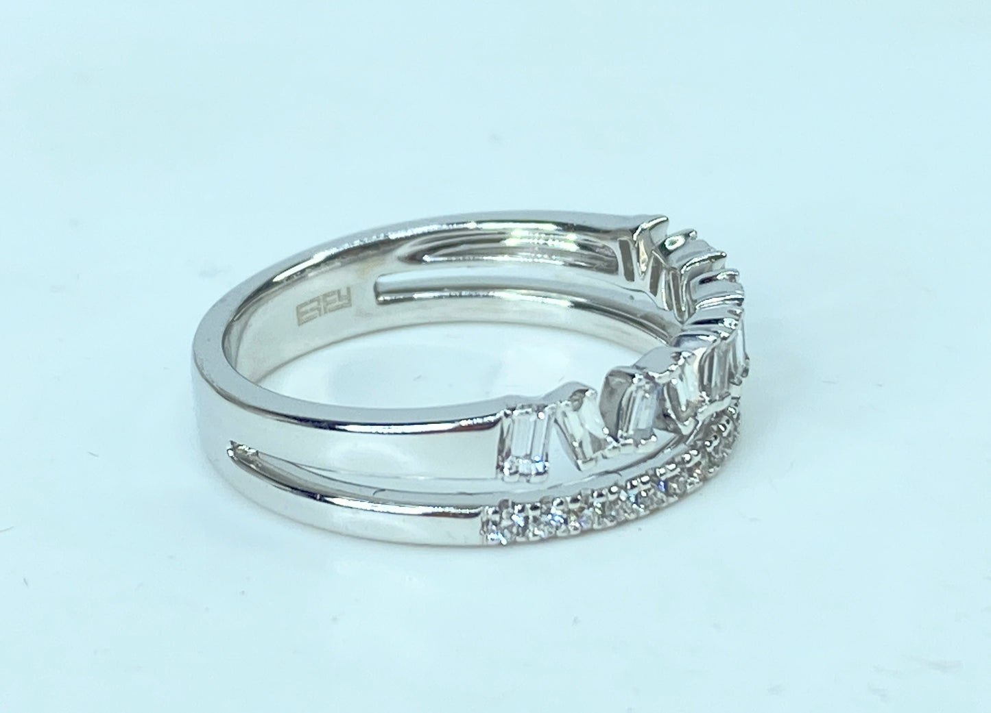 EFFY 14K white gold 1.0ct D/VS1 diamond ring band 4.0g size 7 JR989