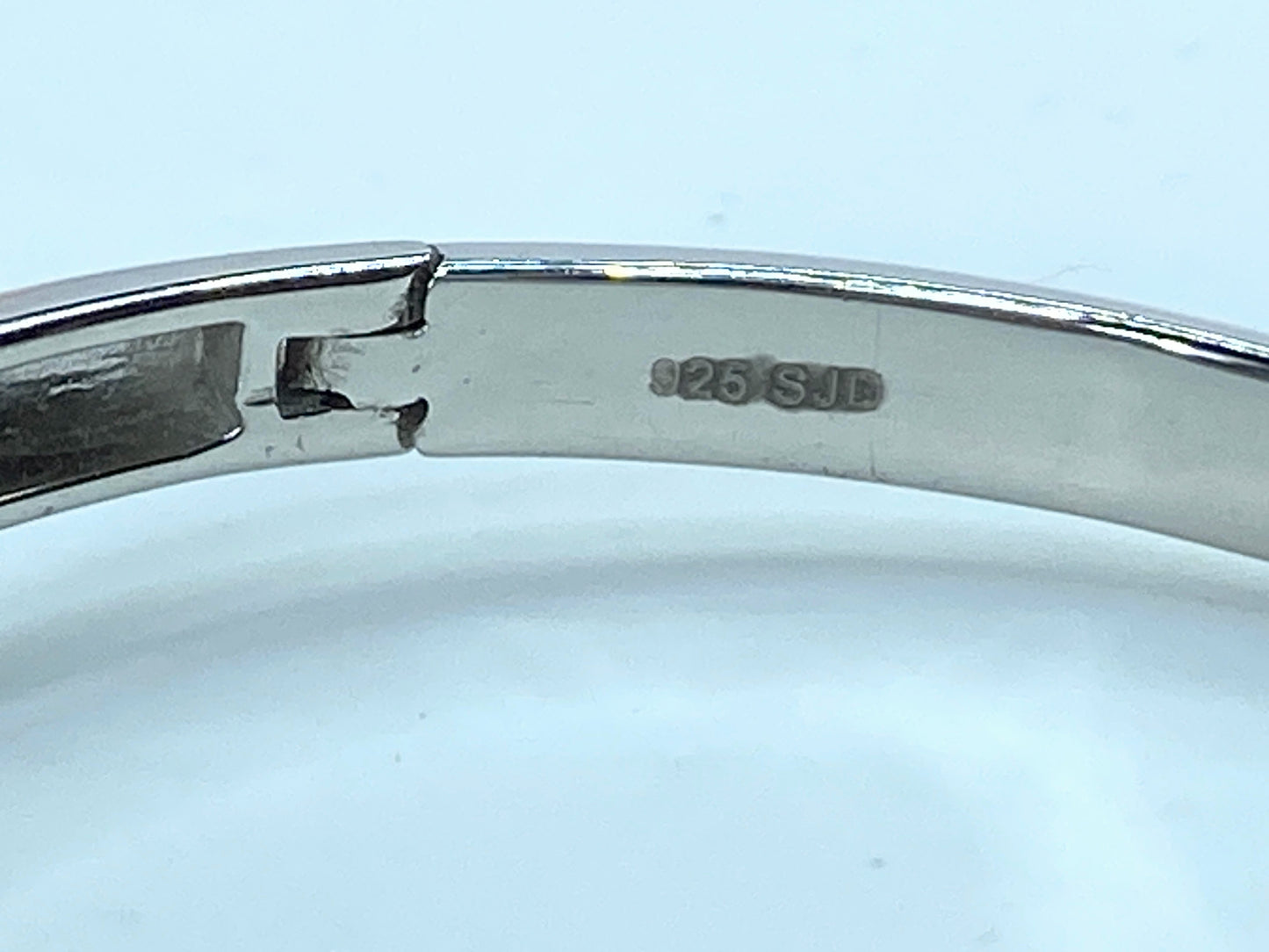 Stunning Sterling Silver 925 1.0ctw Fancy Blue Diamond Bangle 6.5" JR0024