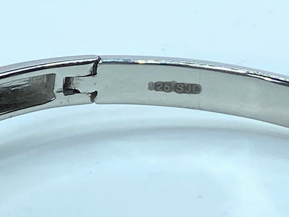 Stunning Sterling Silver 925 1.0ctw Fancy Blue Diamond Bangle 6.5" JR0024