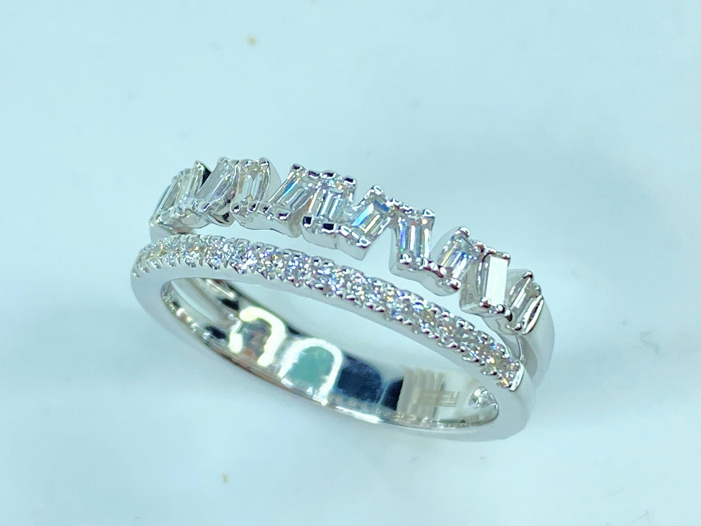 EFFY 14K white gold 1.0ct D/VS1 diamond ring band 4.0g size 7 JR989