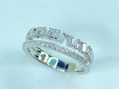 EFFY 14K white gold 1.0ct D/VS1 diamond ring band 4.0g size 7 JR989