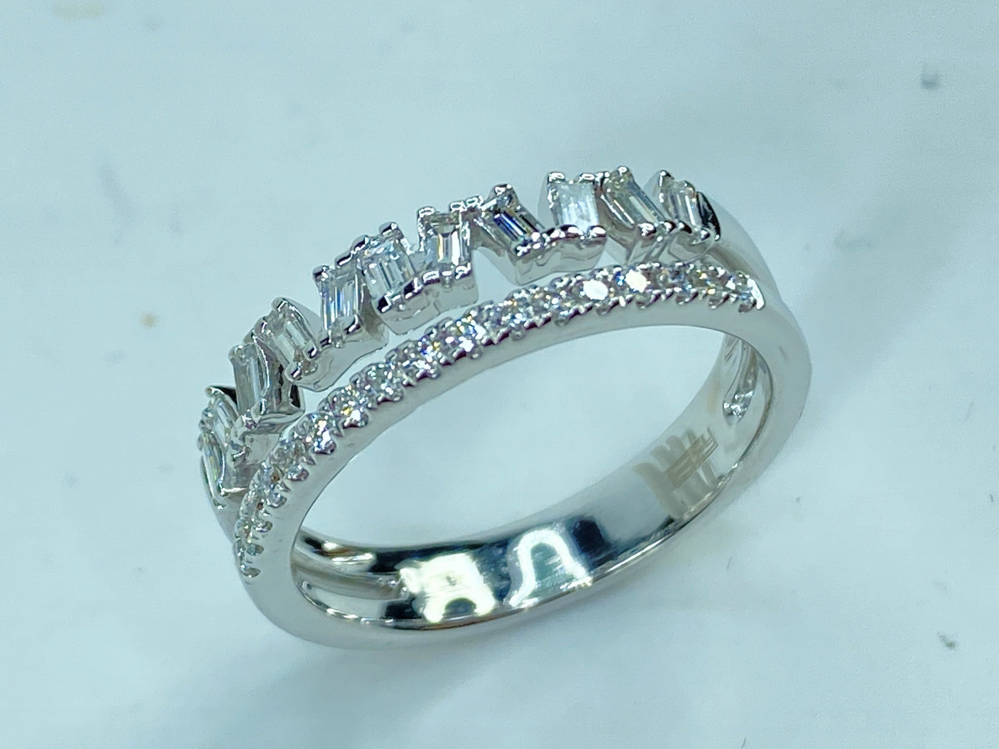 EFFY 14K white gold 1.0ct D/VS1 diamond ring band 4.0g size 7 JR989