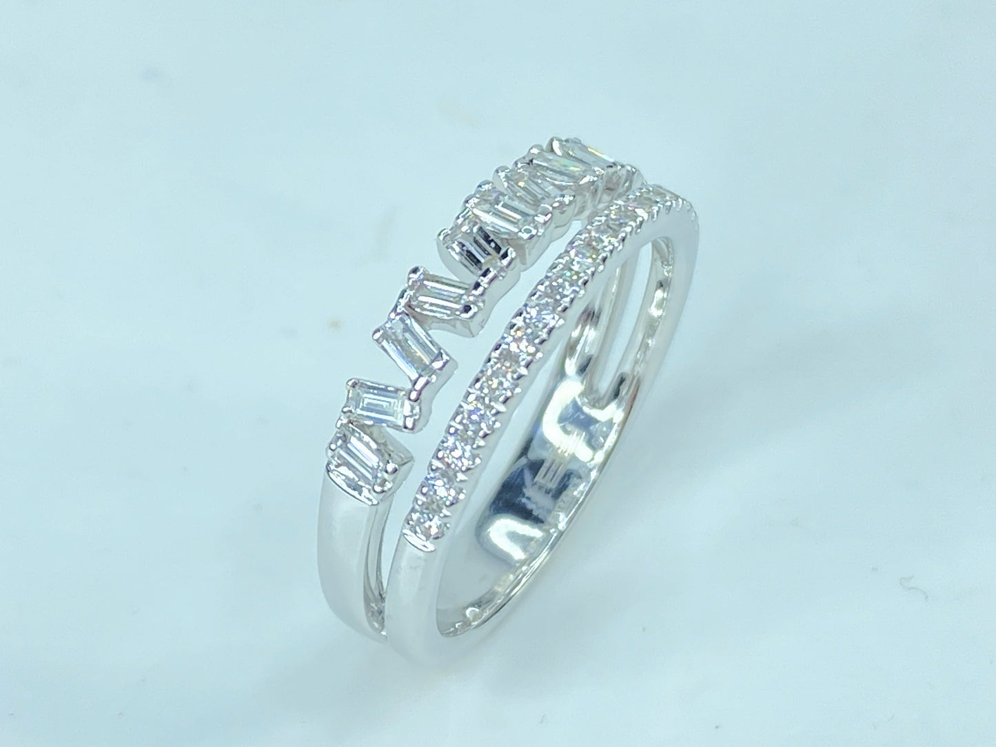 EFFY 14K white gold 1.0ct D/VS1 diamond ring band 4.0g size 7 JR989