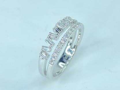 EFFY 14K white gold 1.0ct D/VS1 diamond ring band 4.0g size 7 JR989