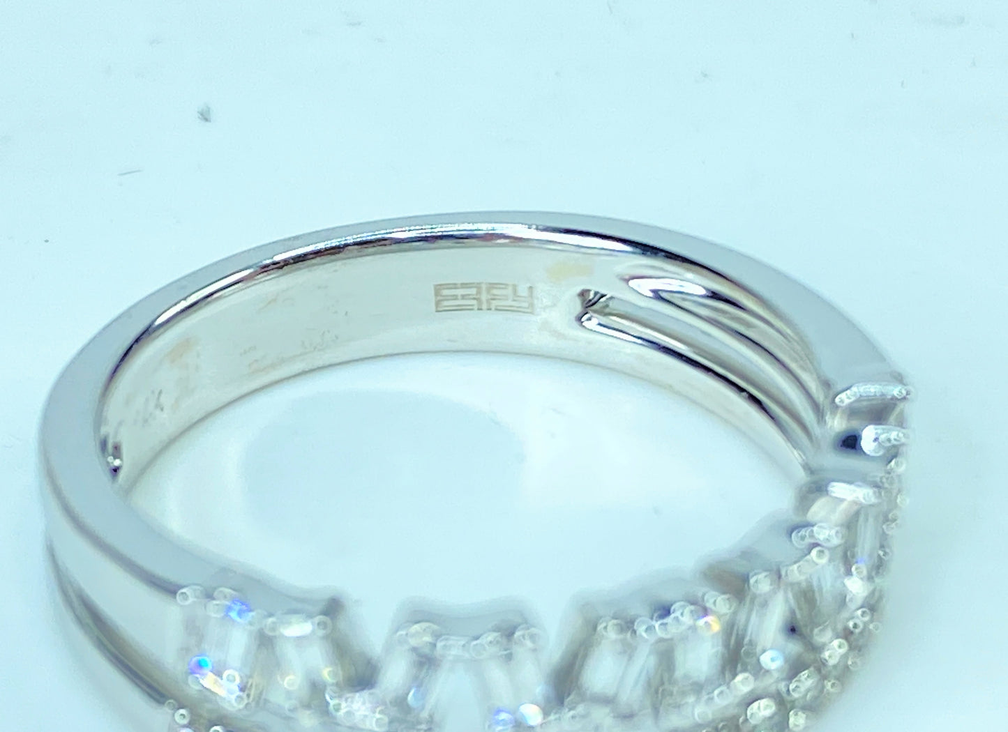 EFFY 14K white gold 1.0ct D/VS1 diamond ring band 4.0g size 7 JR989