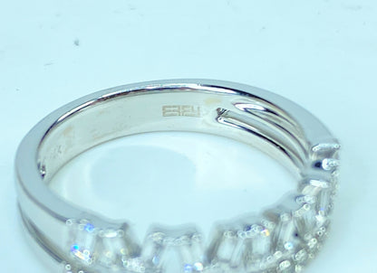 EFFY 14K white gold 1.0ct D/VS1 diamond ring band 4.0g size 7 JR989