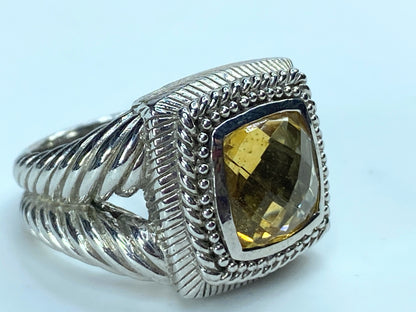 Judith Ripka Canary Crystal & White Sapphire Legacy Sterling Silver Ring JR0026