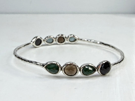 Vintage Ippolita Sterling Silver Multi-Stone Bangle Bracelet JR1531