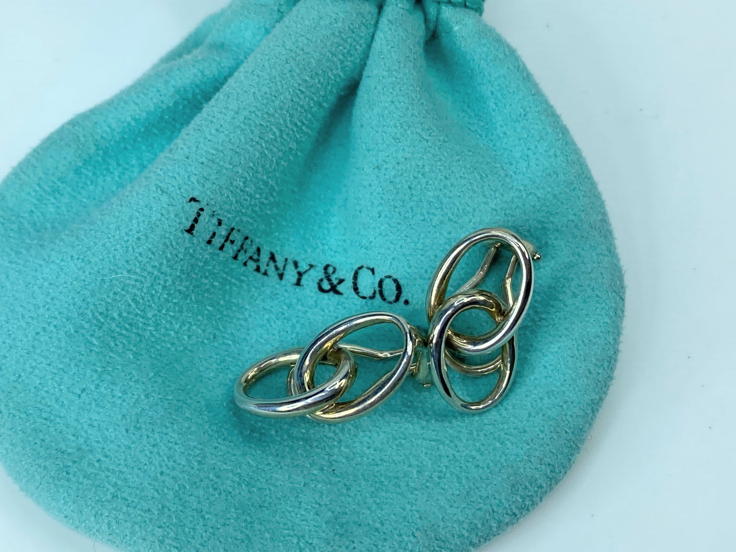 Tiffany & Co Elsa Peretti Sterling Silver Double Loop Clip-On Earrings JR313