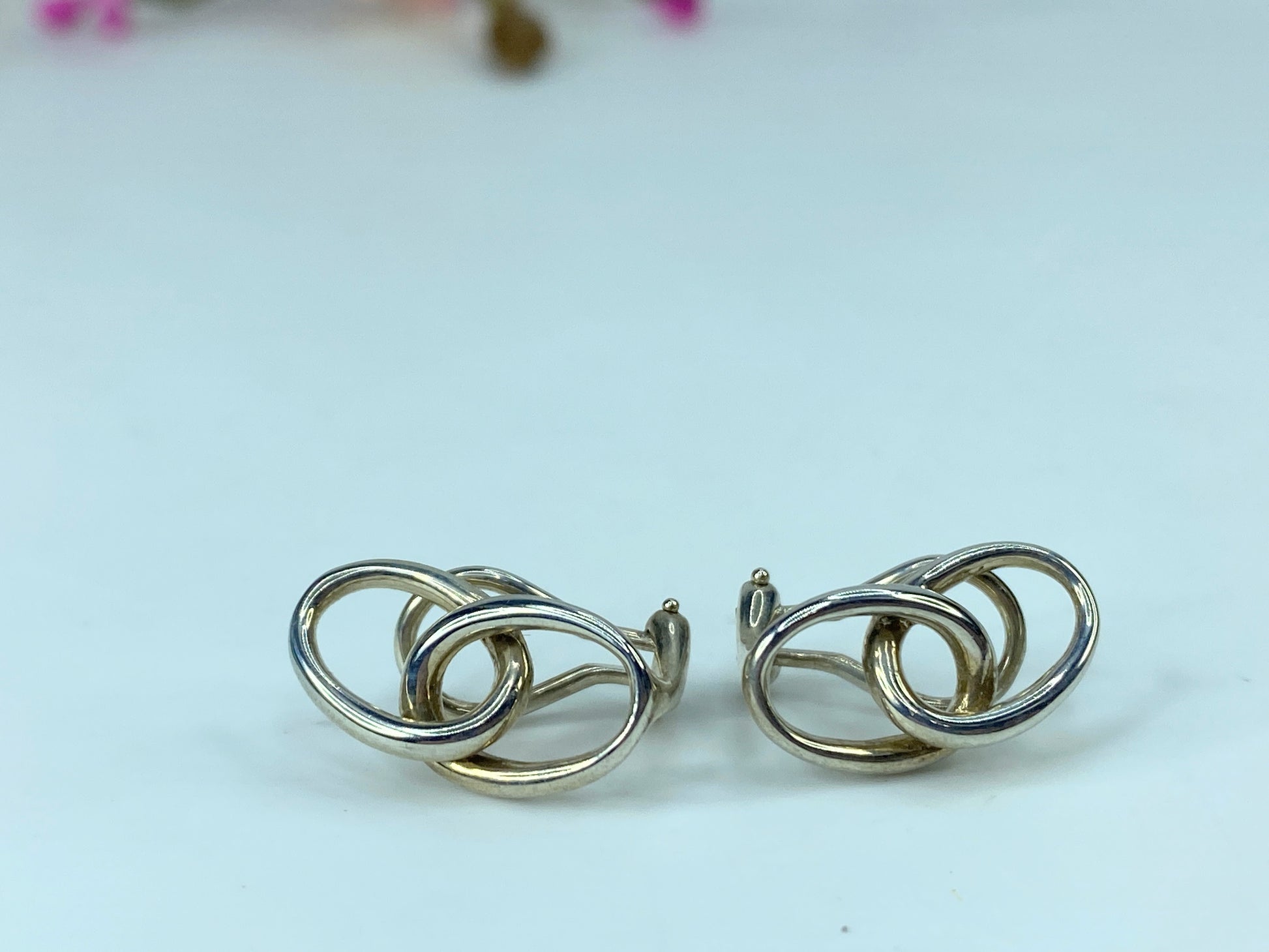 Tiffany & Co Elsa Peretti Sterling Silver Double Loop Clip-On Earrings JR313