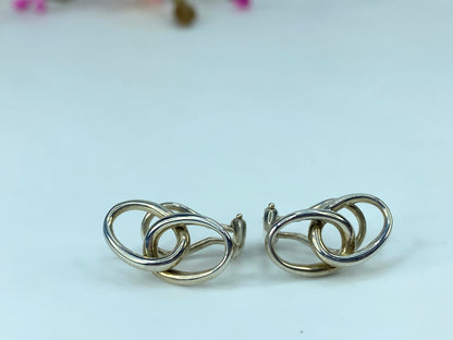 Tiffany & Co Elsa Peretti Sterling Silver Double Loop Clip-On Earrings JR313