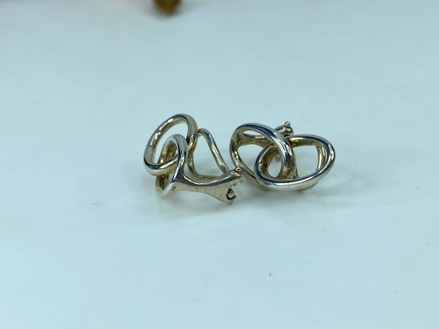 Tiffany & Co Elsa Peretti Sterling Silver Double Loop Clip-On Earrings JR313