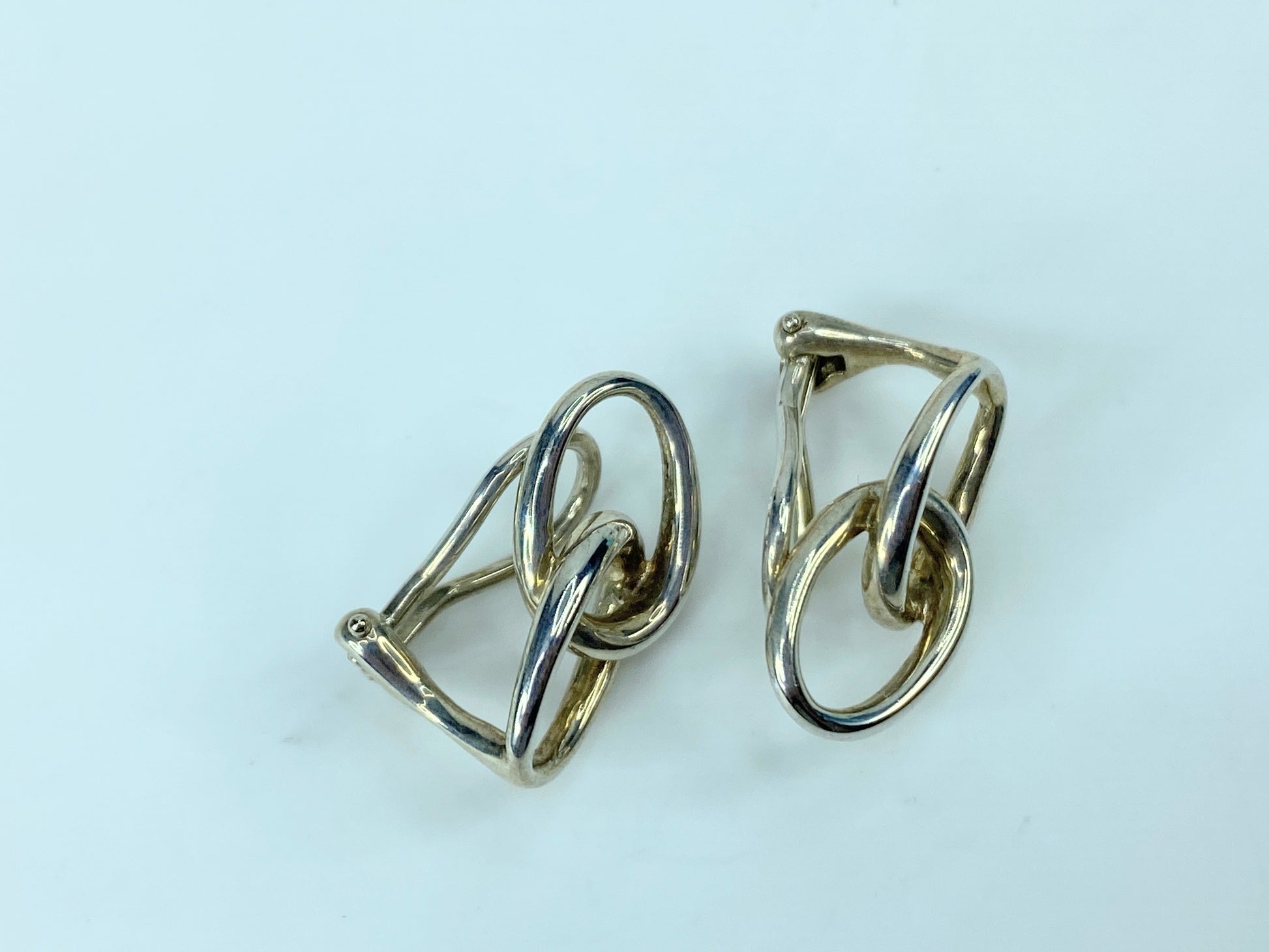 Tiffany & Co Elsa Peretti Sterling Silver Double Loop Clip-On Earrings JR313