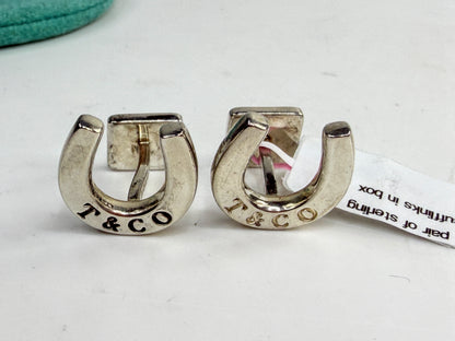 Tiffany & Co Sterling Silver Horseshoe Cufflinks Equestrian SS281