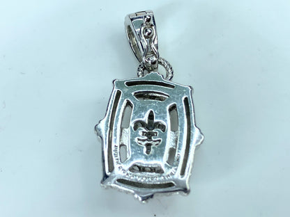 Estate Judith Ripka Pave Cluster CZ 925 Sterling Silver Enhancer Pendant JR0029