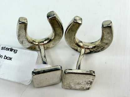 Tiffany & Co Sterling Silver Horseshoe Cufflinks Equestrian SS281