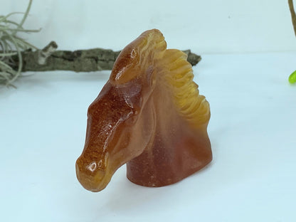 Daum Arabian Horse Head Sculpture Signed French Glass Art